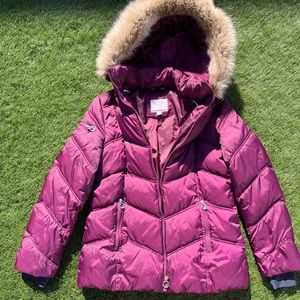Nautica Berry Purple Faux Fur trimmed hood  puffer size L